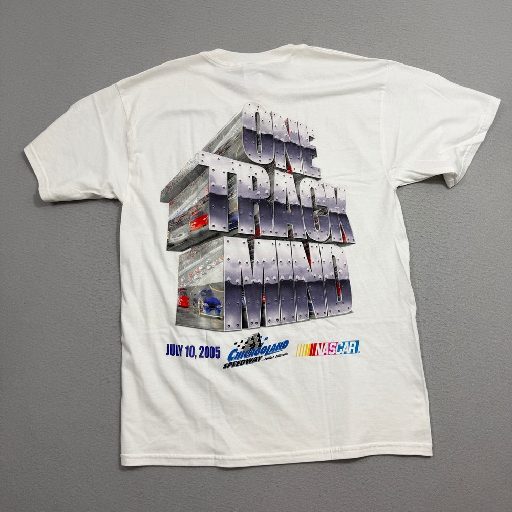 Vintage  NASCAR USG Sheetrock 400 Chicagoland Shirt Men's Large White Racing NOS